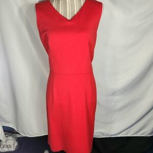 Talbots NWT Red Sleeveless Button Accent Triangle CutOut Back Dress Plus Size 14